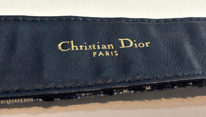 CHRISTIAN DIOR OBLIQUE DIORQUAKE JACQUARD &amp; LEATHER BELT