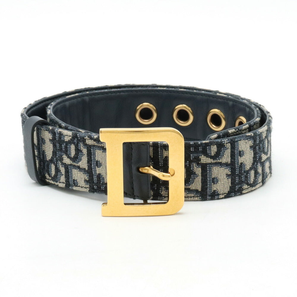 CHRISTIAN DIOR OBLIQUE DIORQUAKE JACQUARD &amp; LEATHER BELT