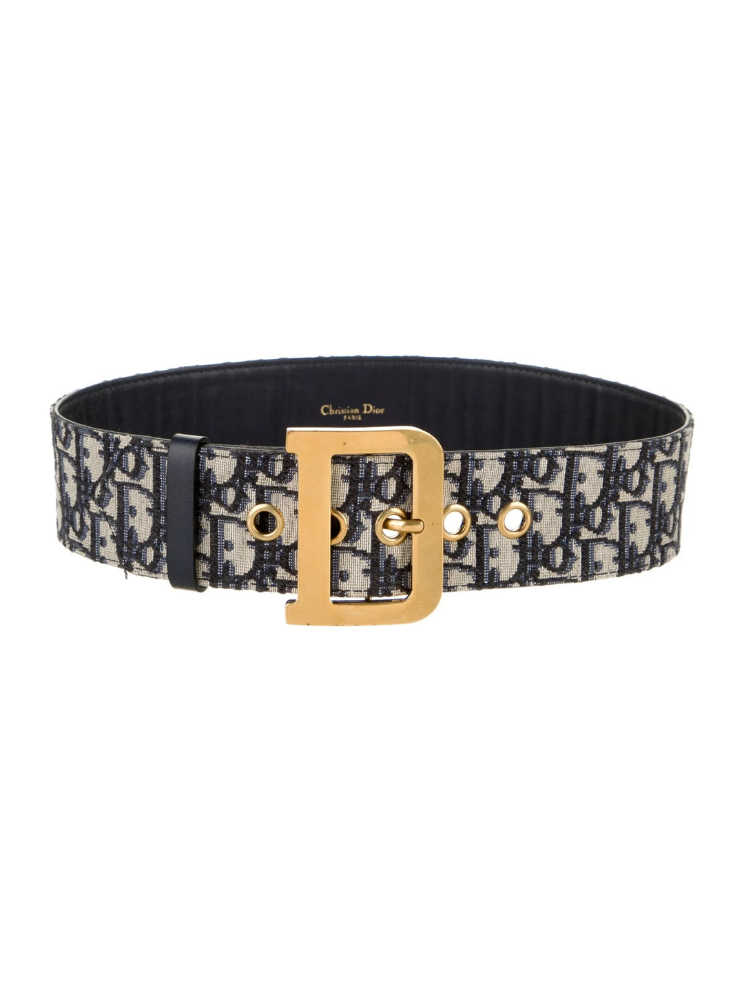 CHRISTIAN DIOR OBLIQUE DIORQUAKE JACQUARD &amp; LEATHER BELT