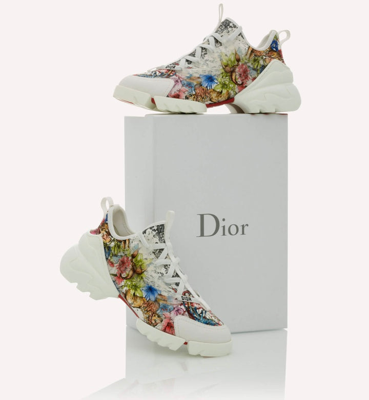 CHRISTIAN DIOR D-CONNECT ZODIAC PRINTED WHITE MULTICOLOR SNEAKERS
