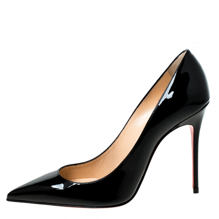 CHRISTIAN LOUBOUTIN DECOLLETE 100 PATENT LEATHER PUMPS