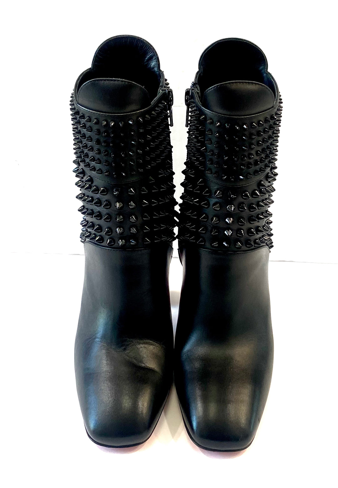 CHRISTIAN LOUBOUTIN CALFSKIN PRAGUOISE 100 ANKLE BOOTS