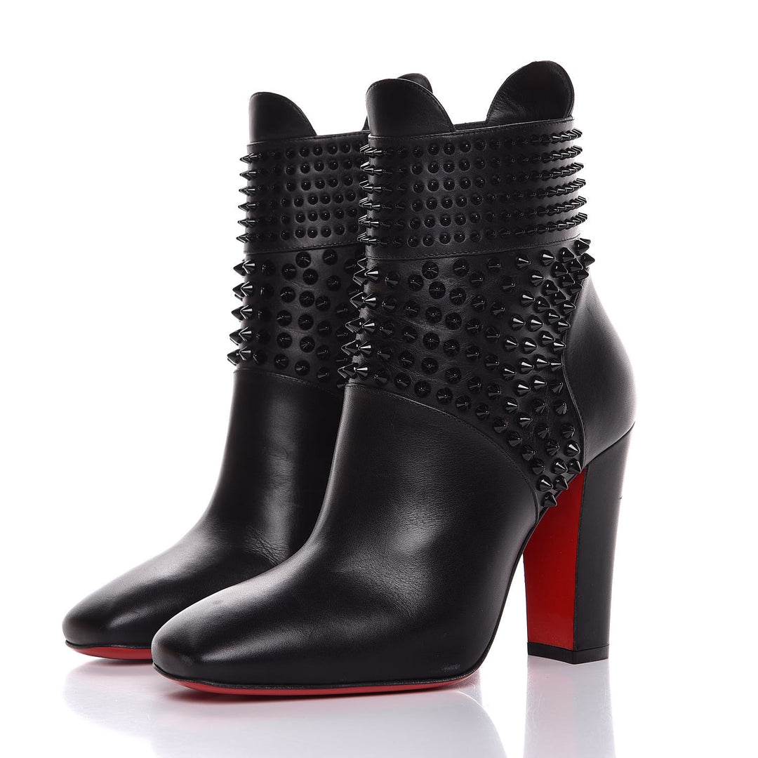 CHRISTIAN LOUBOUTIN CALFSKIN PRAGUOISE 100 ANKLE BOOTS