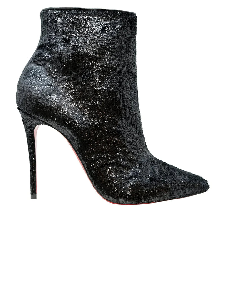 CHRISTIAN LOUBOUTIN VELOURS SO KATE 100 ANKLE BOOTS