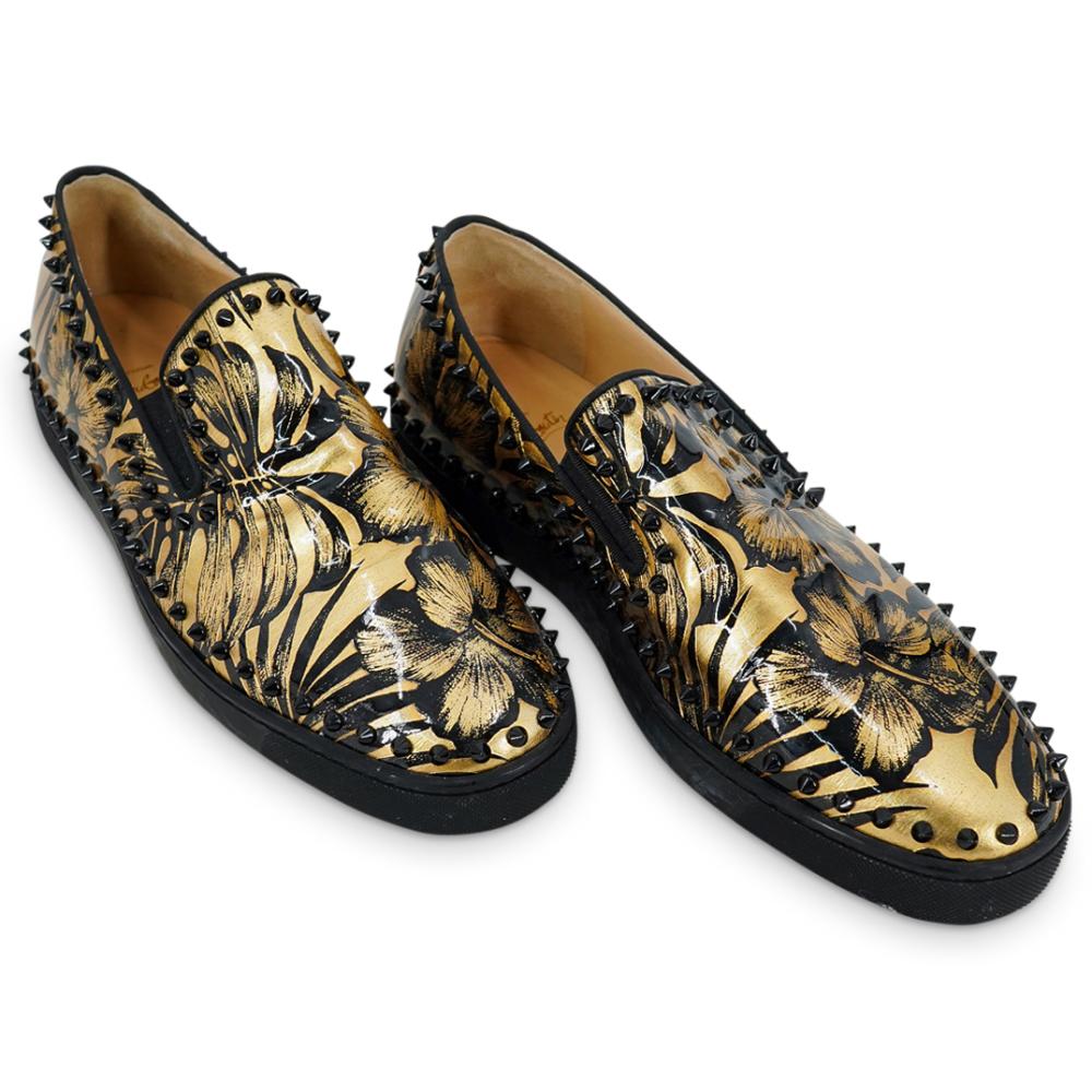 CHRISTIAN LOUBOUTIN PATENT PIK BOAT MEN&