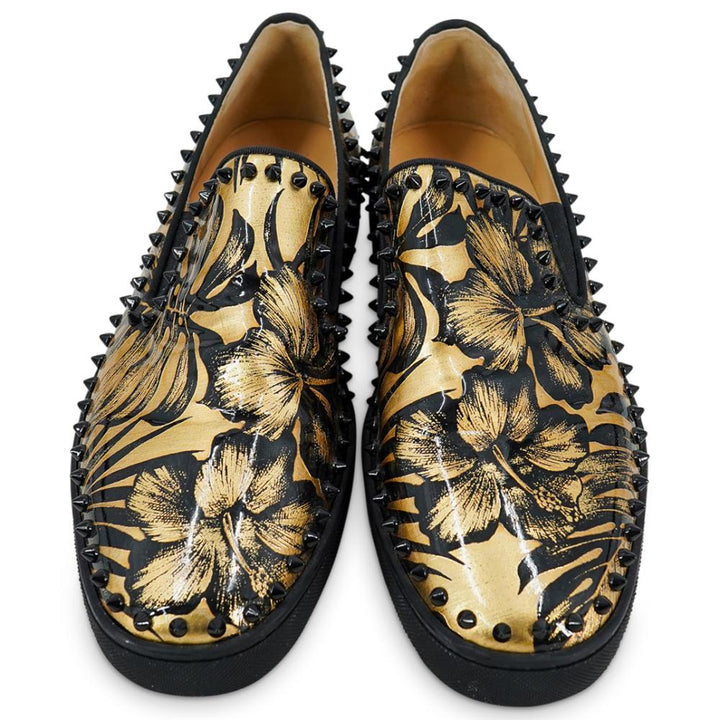CHRISTIAN LOUBOUTIN PATENT PIK BOAT MEN&