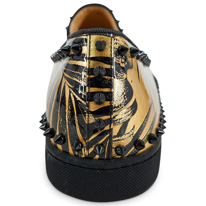 CHRISTIAN LOUBOUTIN PATENT PIK BOAT MEN&