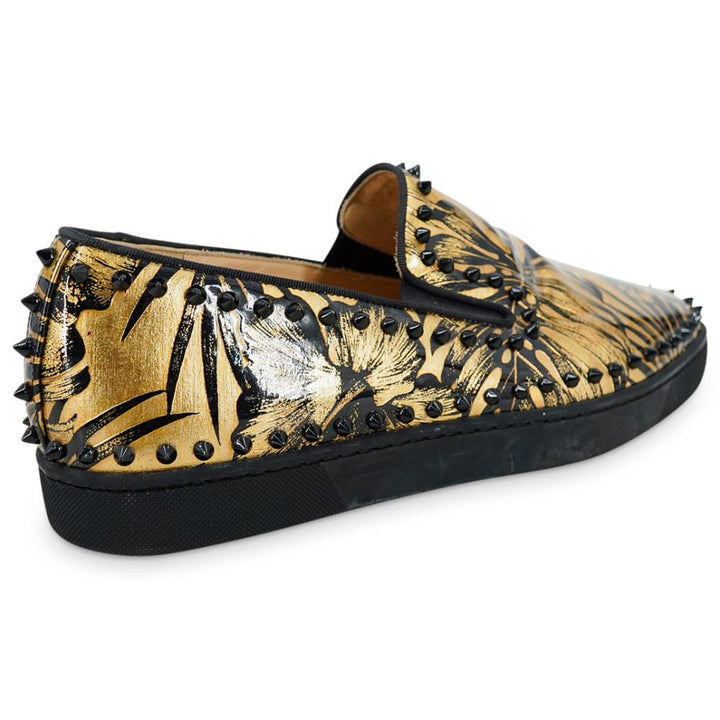 CHRISTIAN LOUBOUTIN PATENT PIK BOAT MEN&
