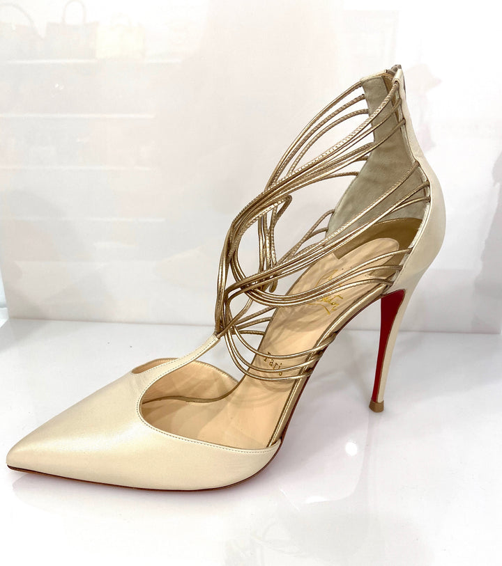 CHRISTIAN LOUBOUTIN CONFUSA STRAPPY POINTED TOE PUMPS
