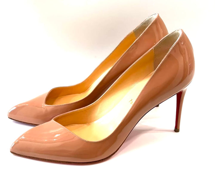 CHRISTIAN LOUBOUTIN CORNEILLE 85 PATENT CALF LEATHER PUMPS