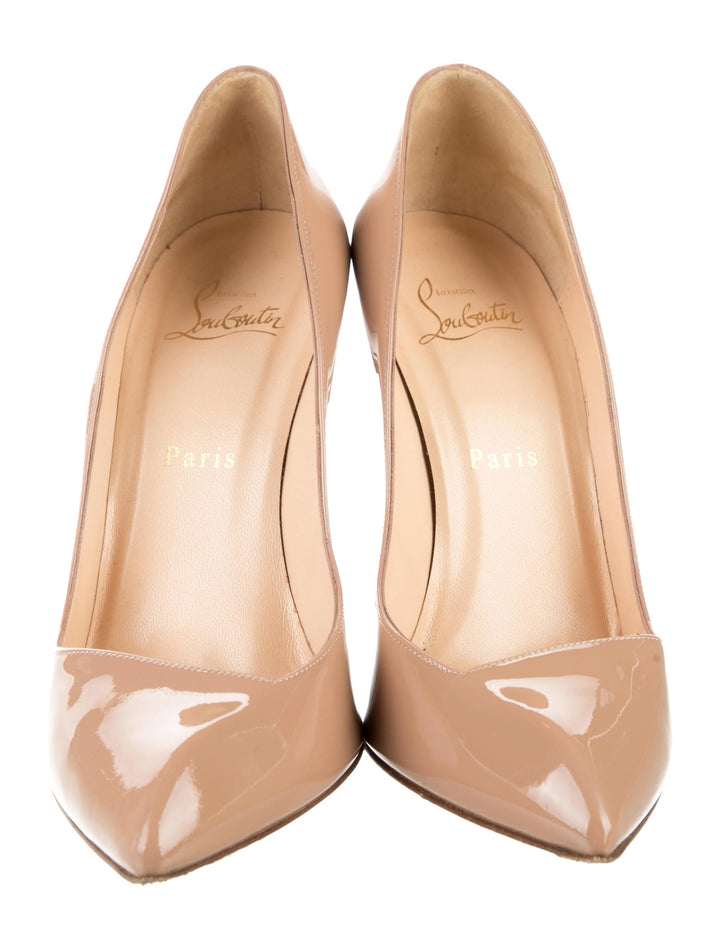 CHRISTIAN LOUBOUTIN CORNEILLE 85 PATENT CALF LEATHER PUMPS