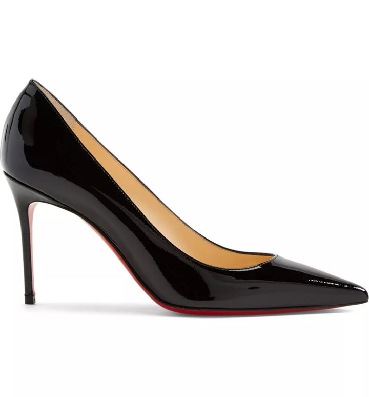 CHRISTIAN LOUBOUTIN DECOLLETE 85 PATENT LEATHER PUMPS