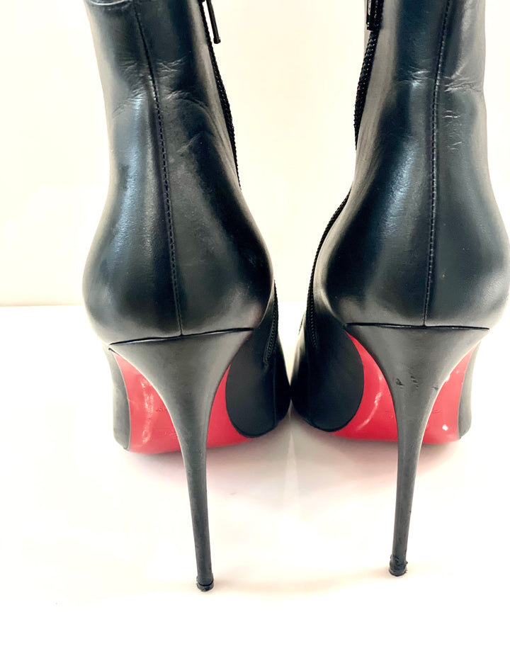 CHRISTIAN LOUBOUTIN CALAMIJANE POINTED TOE LEATHER BOOTIES
