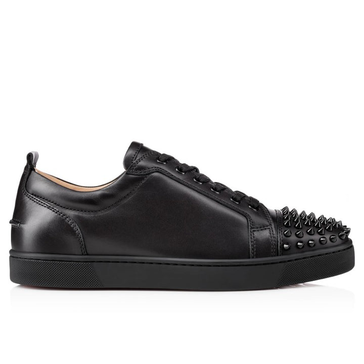 LOUBOUTIN LOUIS JUNIOR SPIKE CALFSKIN LEATHER SNEAKERS