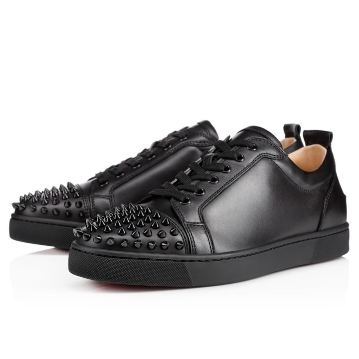 LOUBOUTIN LOUIS JUNIOR SPIKE CALFSKIN LEATHER SNEAKERS