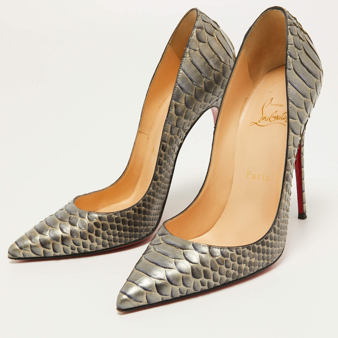 CHRISTIAN LOUBOUTIN METALLIC PYTHON SO KATE PUMPS