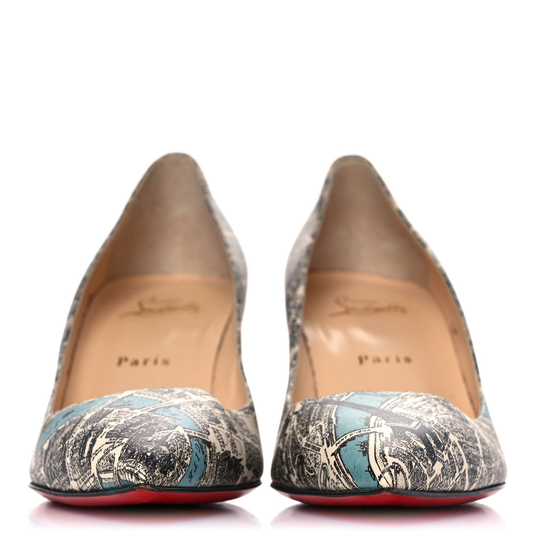 CHRISTIAN LOUBOUTIN MONOCHROME LEATHER PLAN DE PARIS DECOLLETE PUMPS