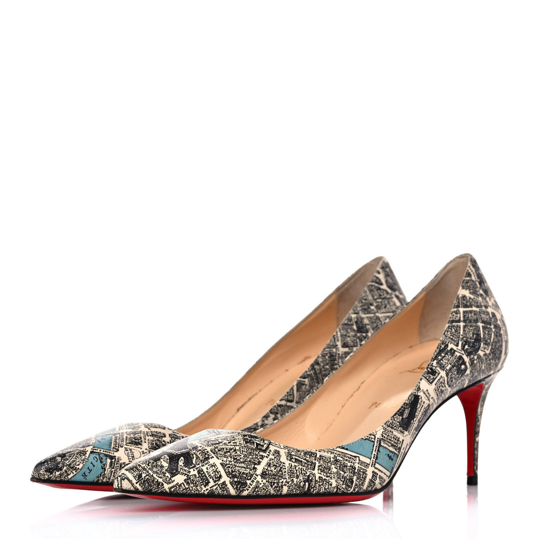 CHRISTIAN LOUBOUTIN MONOCHROME LEATHER PLAN DE PARIS DECOLLETE PUMPS