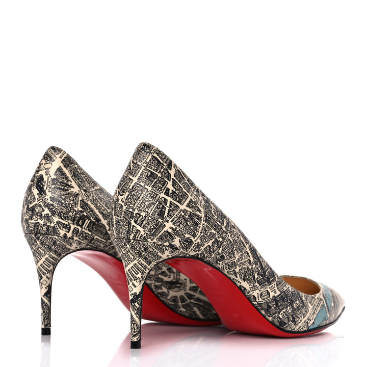 CHRISTIAN LOUBOUTIN MONOCHROME LEATHER PLAN DE PARIS DECOLLETE PUMPS