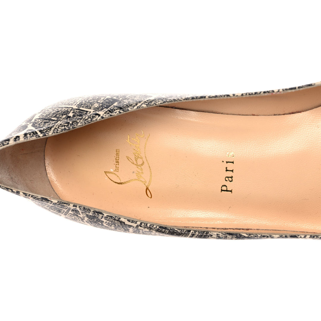 CHRISTIAN LOUBOUTIN MONOCHROME LEATHER PLAN DE PARIS DECOLLETE PUMPS