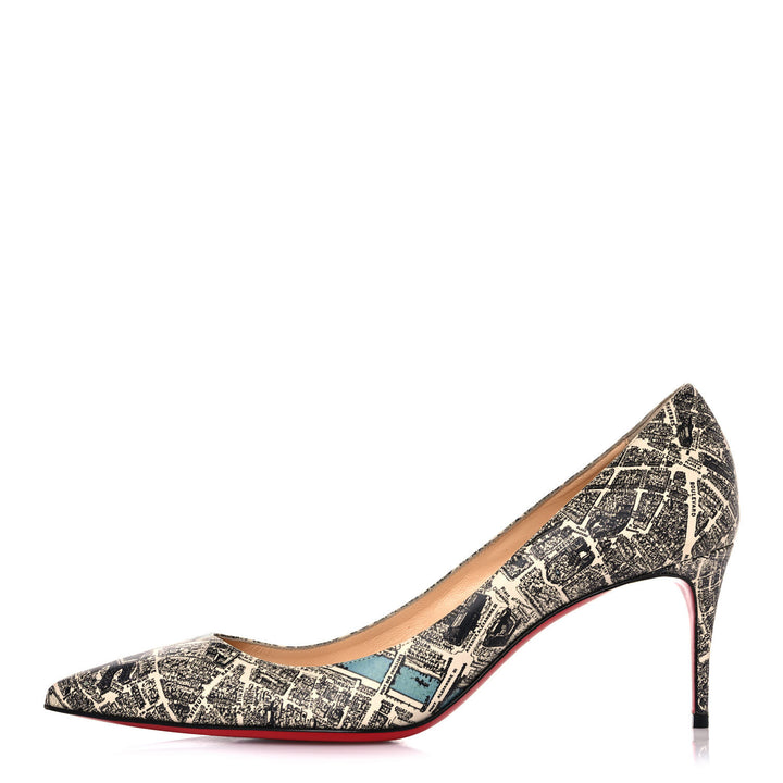 CHRISTIAN LOUBOUTIN MONOCHROME LEATHER PLAN DE PARIS DECOLLETE PUMPS