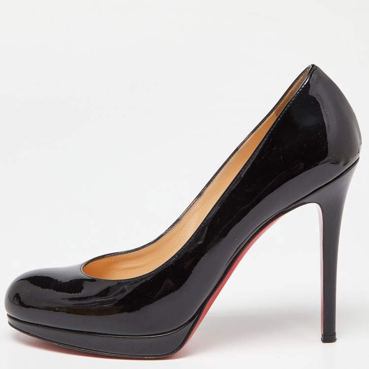 CHRISTIAN LOUBOUTIN BIANCA PATENT LEATHER PLATFORM PUMPS