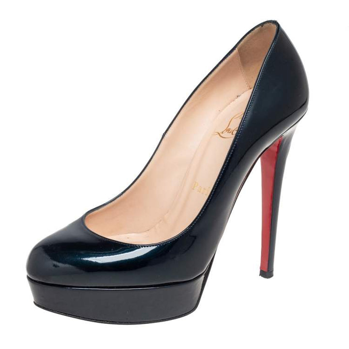 CHRISTIAN LOUBOUTIN BIANCA PATENT LEATHER PLATFORM PUMPS