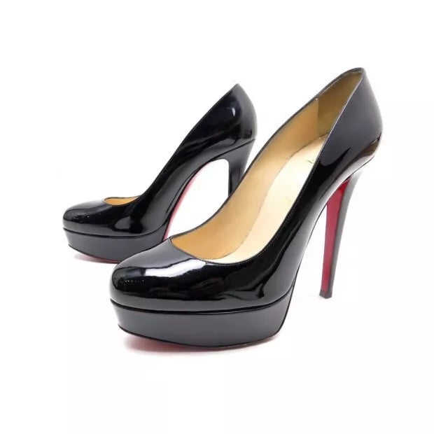 CHRISTIAN LOUBOUTIN BIANCA PATENT LEATHER PLATFORM PUMPS
