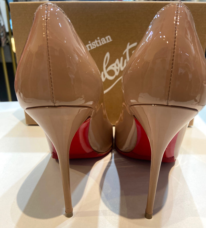 CHRISTIAN LOUBOUTIN PATENT LEATHER FIFI 100 PUMPS