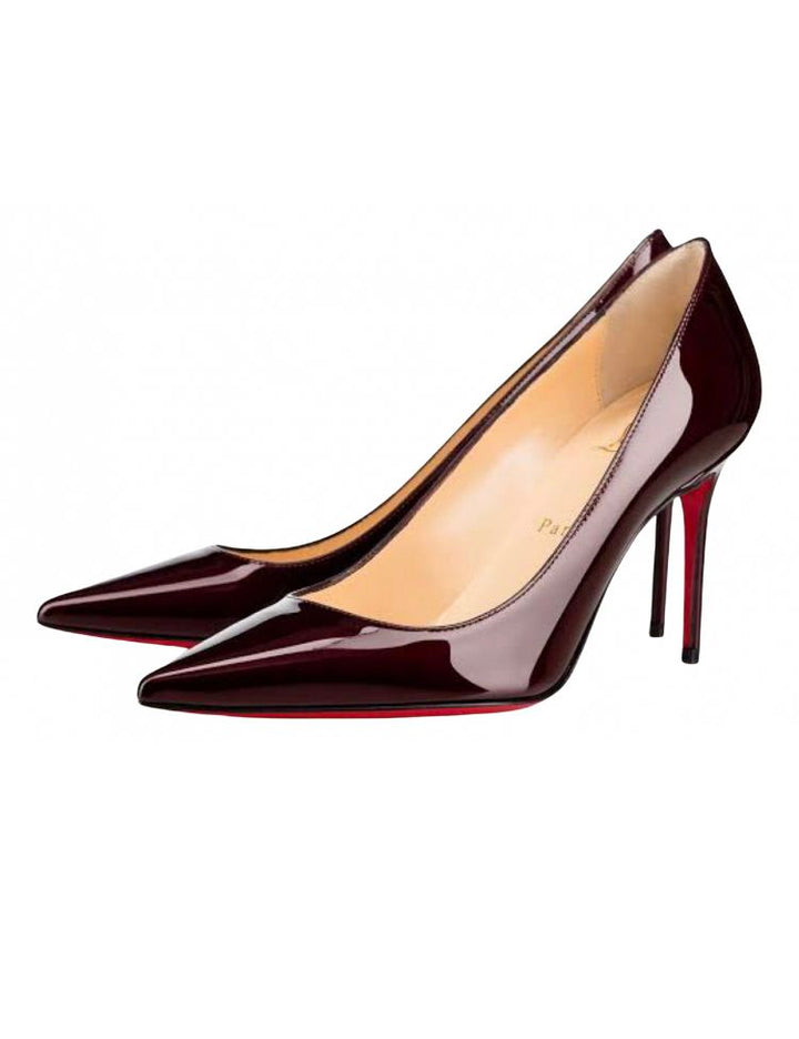 CHRISTIAN LOUBOUTIN PIGALLE 85 PATENT LEATHER PUMPS