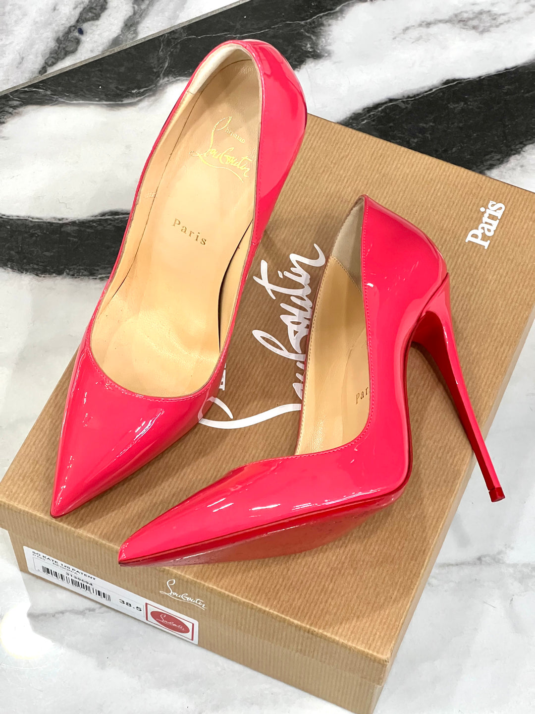CHRISTIAN LOUBOUTIN SO KATE 120 PATENT LEATHER PUMPS