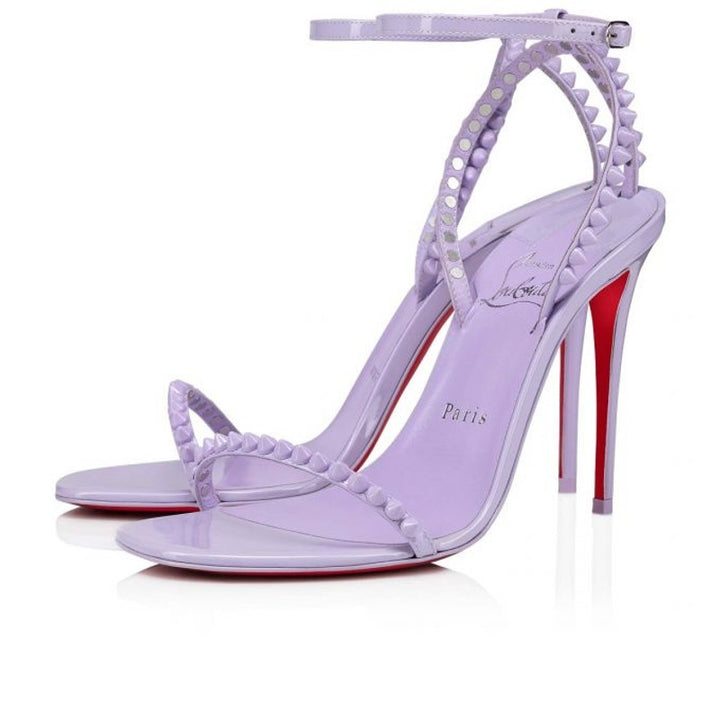 CHRISTIAN LOUBOUTIN SO ME 100 PATENT LEATHER SANDALS – LILAC SMOKE