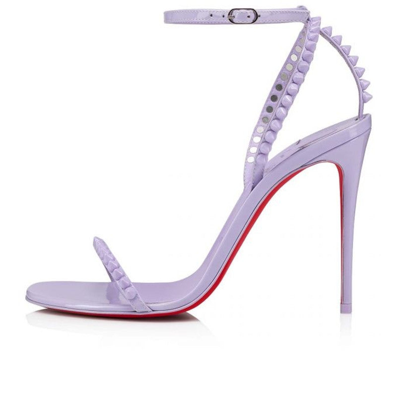 CHRISTIAN LOUBOUTIN SO ME 100 PATENT LEATHER SANDALS – LILAC SMOKE