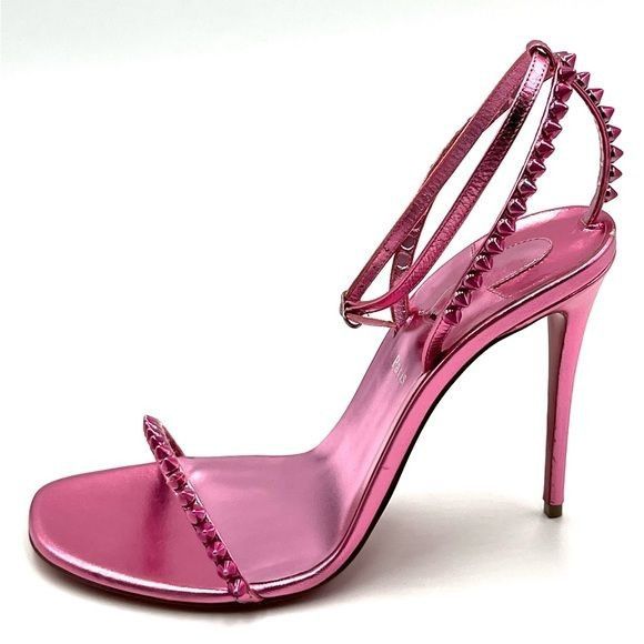 CHRISTIAN LOUBOUTIN SO ME METALLIC LEATHER SANDALS
