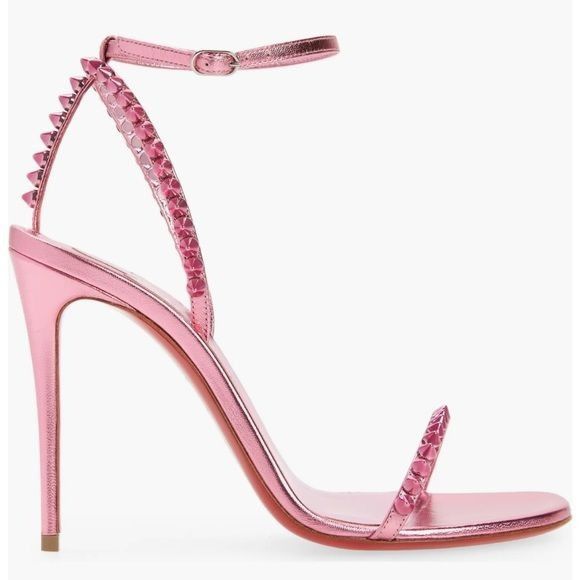 CHRISTIAN LOUBOUTIN SO ME METALLIC LEATHER SANDALS