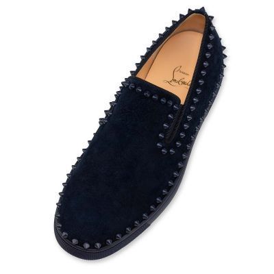 CHRISTIAN LOUBOUTIN STUDDED SPIKE PIK BOAT LOAFERS