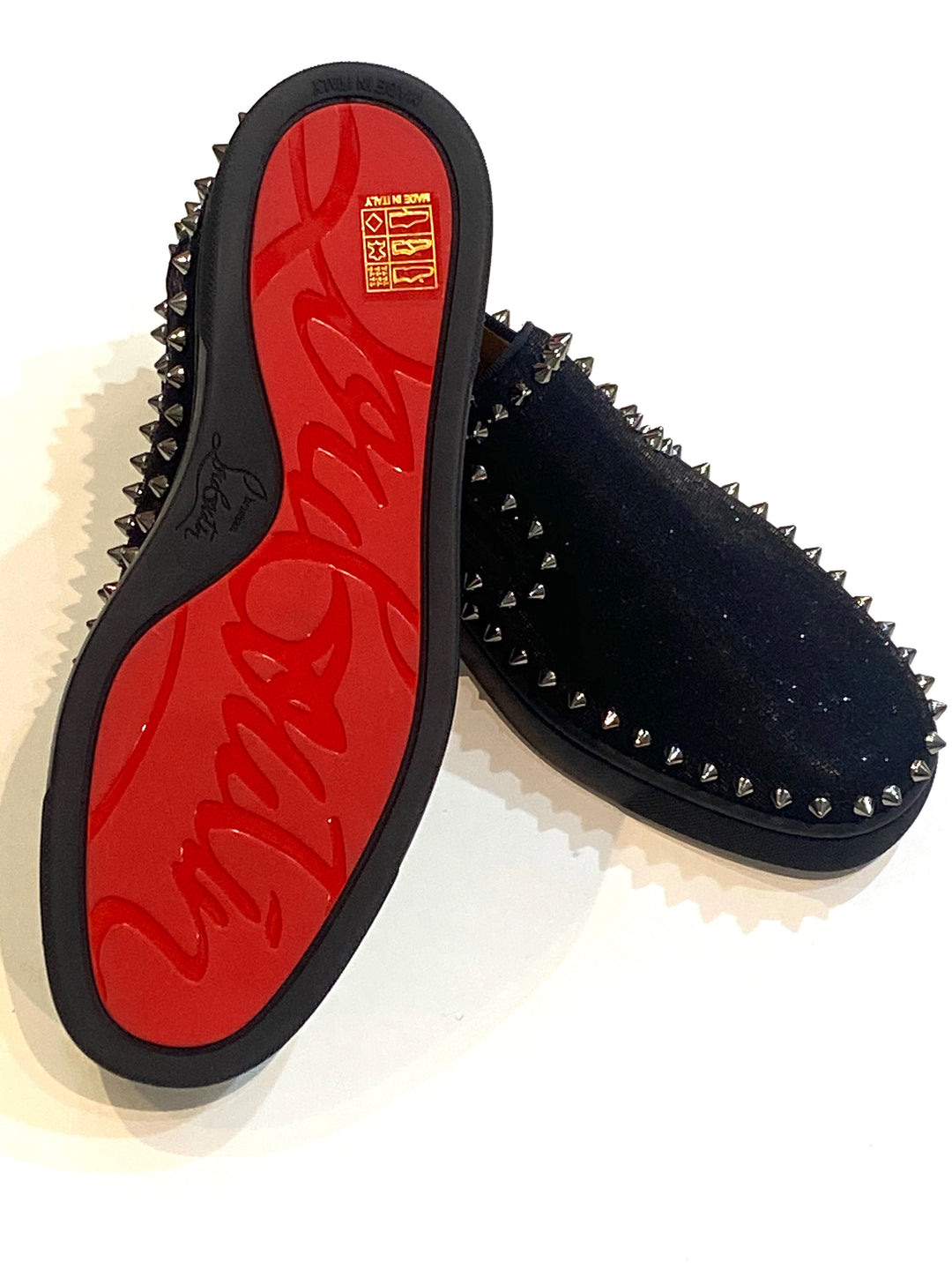 CHRISTIAN LOUBOUTIN STUDDED SPIKE PIK BOAT LOAFERS