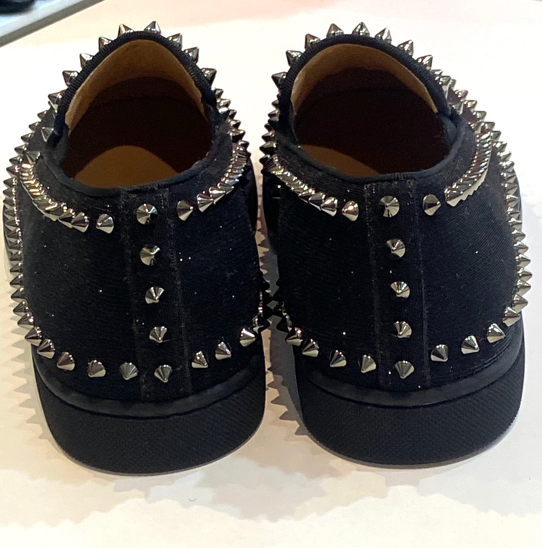 CHRISTIAN LOUBOUTIN STUDDED SPIKE PIK BOAT LOAFERS