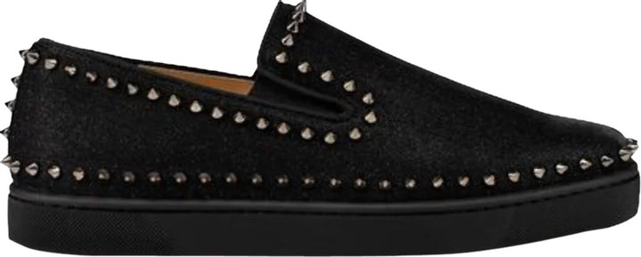 CHRISTIAN LOUBOUTIN STUDDED SPIKE PIK BOAT LOAFERS