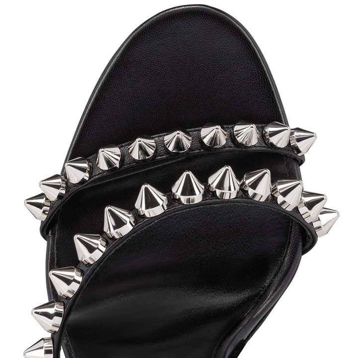 CHRISTIAN LOUBOUTIN SPIKITA 100 SPIKED LEATHER HEEL SANDALS