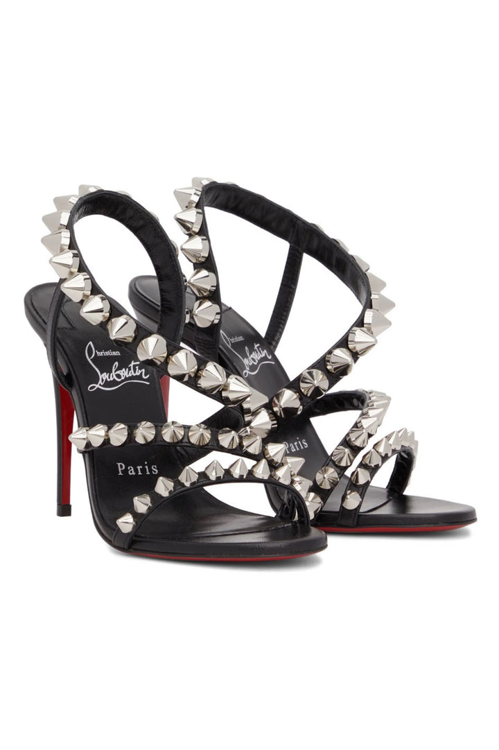 CHRISTIAN LOUBOUTIN SPIKITA 100 SPIKED LEATHER HEEL SANDALS
