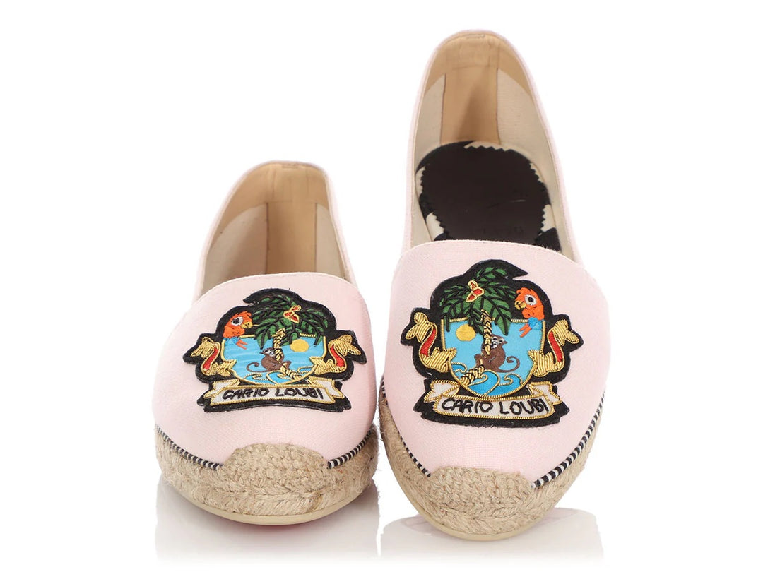 CHRISTIAN LOUBOUTIN CARIO LOUBI CANVAS ESPADRILLES