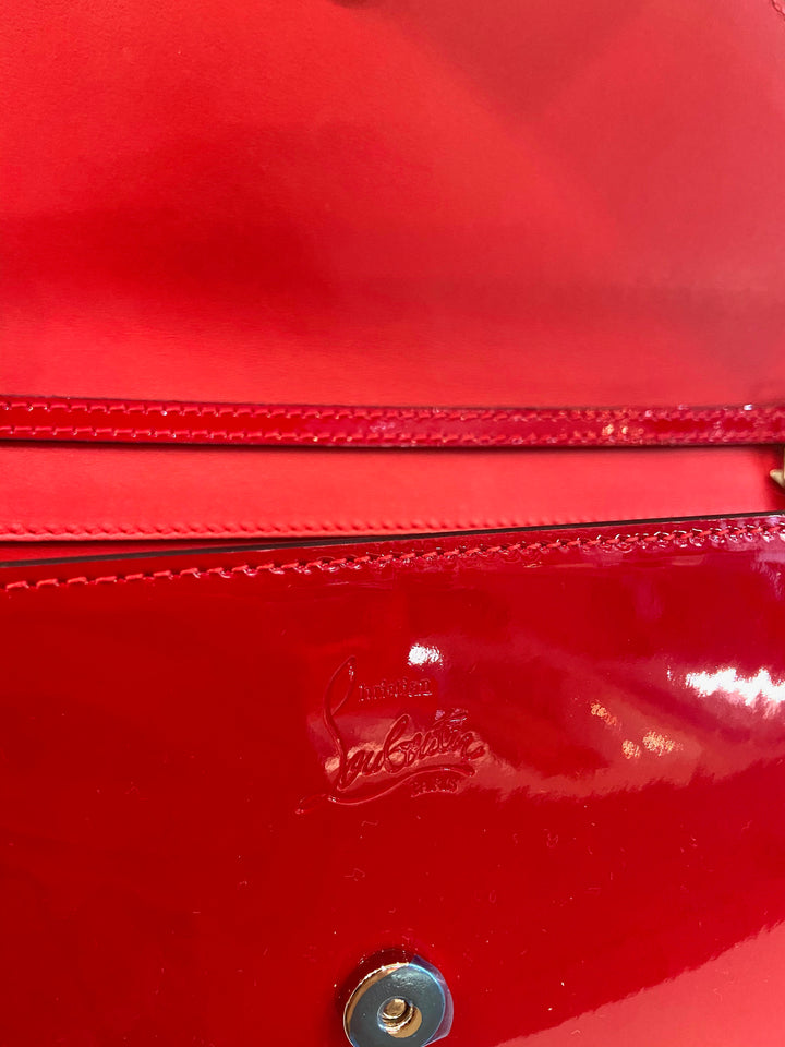 CHRISTIAN LOUBOUTIN LOUBI54 PATENT LEATHER CLUTCH BAG