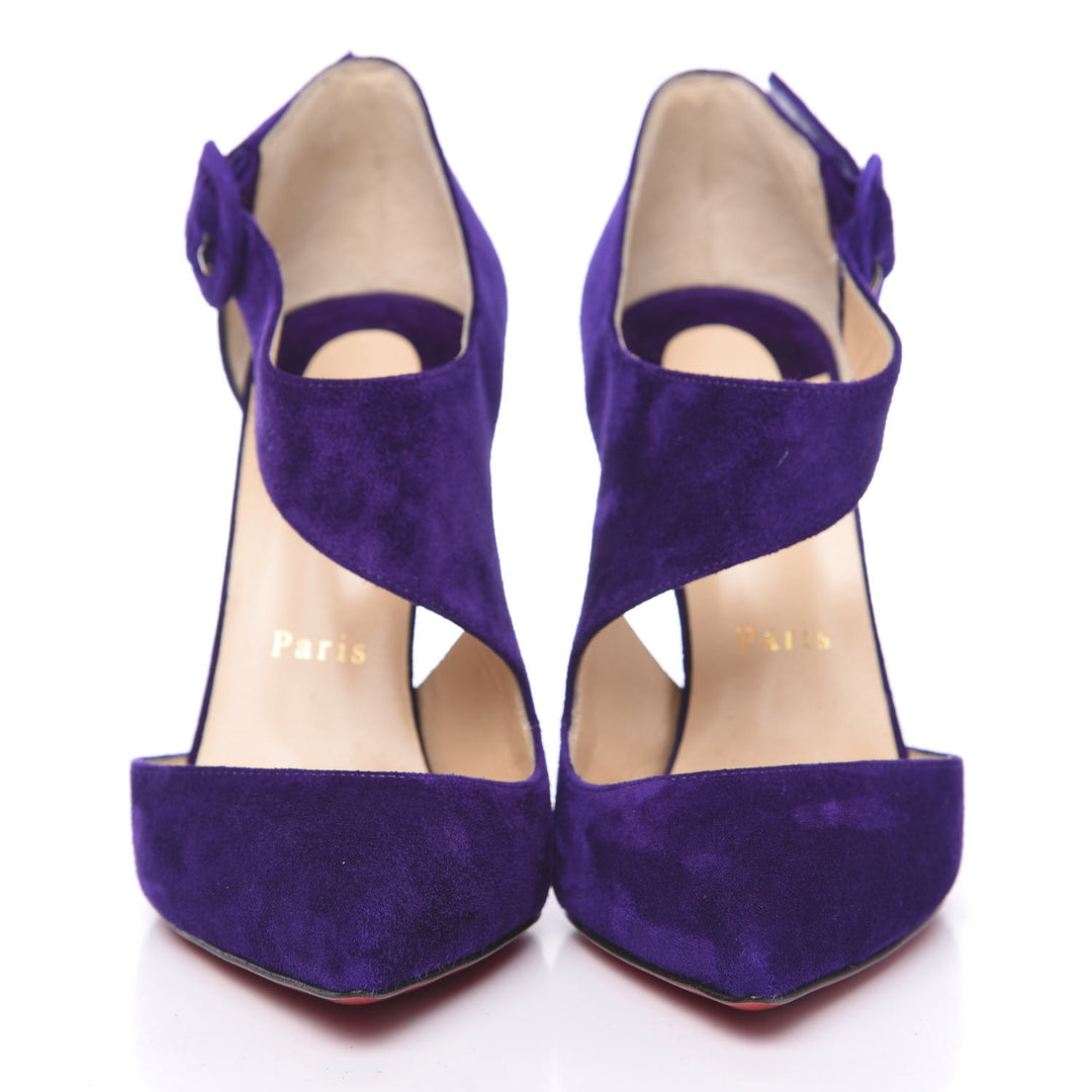 CHRISTIAN LOUBOUTIN SHARPETA SUEDE BUCKLE PUMPS