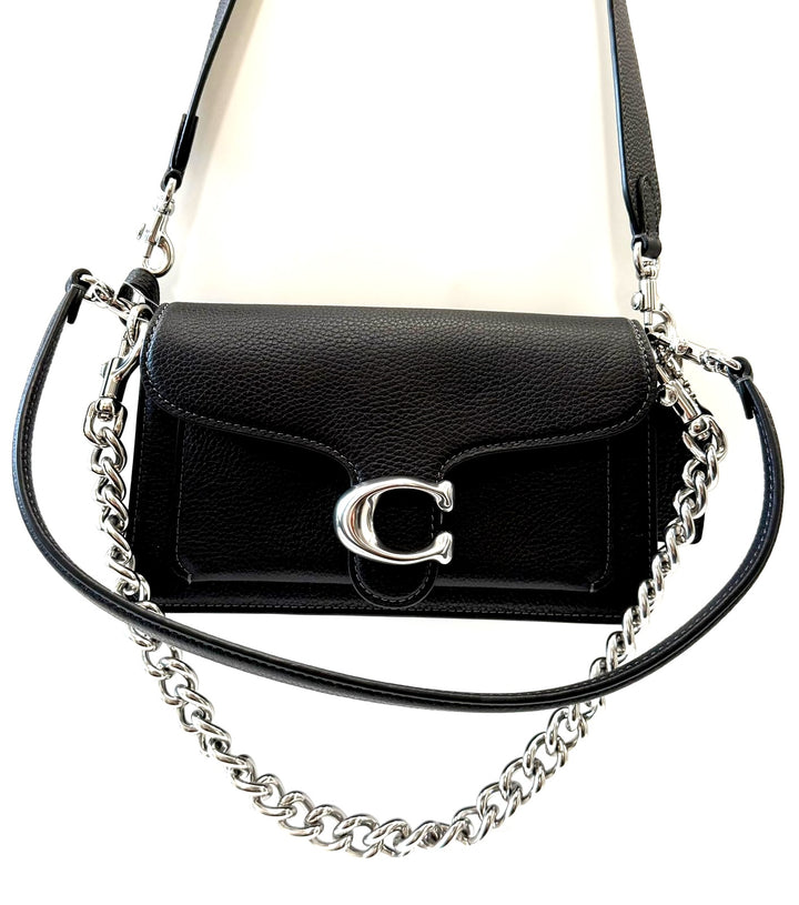 COACH CHAIN TABBY CALFSKIN LEATHER SHOULDER BAG