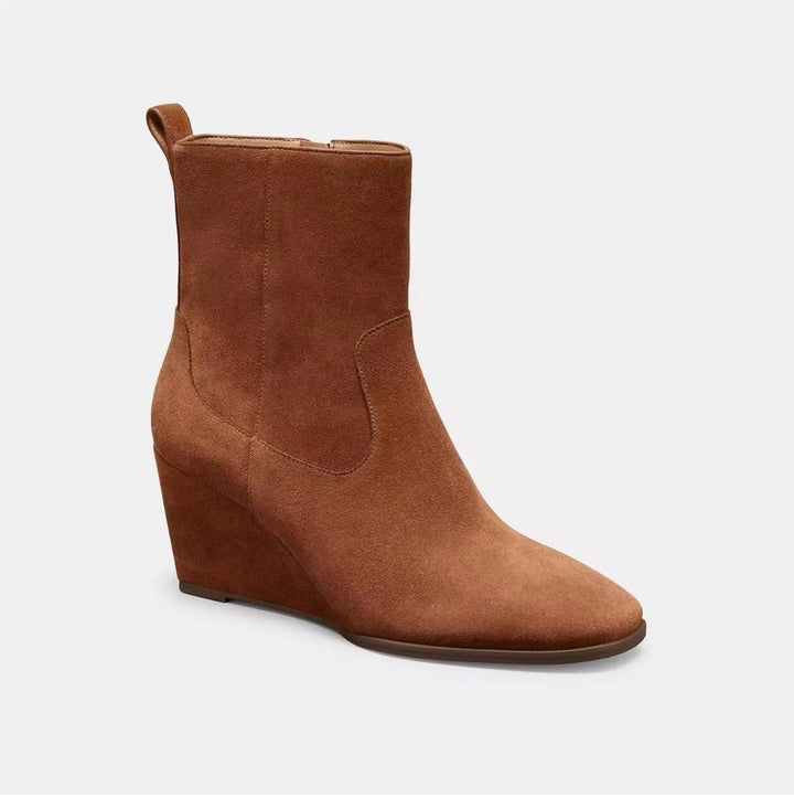 COACH JOSEPHINE WEDGE HEEL SUEDE BOOTIES