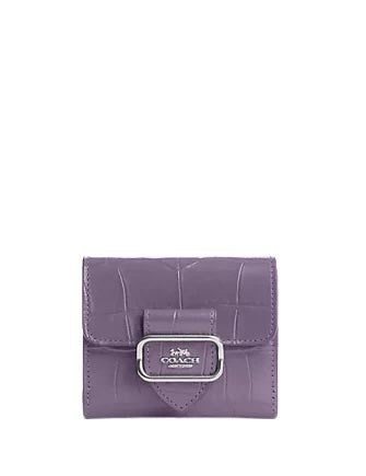 COACH SMALL MORGAN CROC EMBOSSED LEATHER WALLET