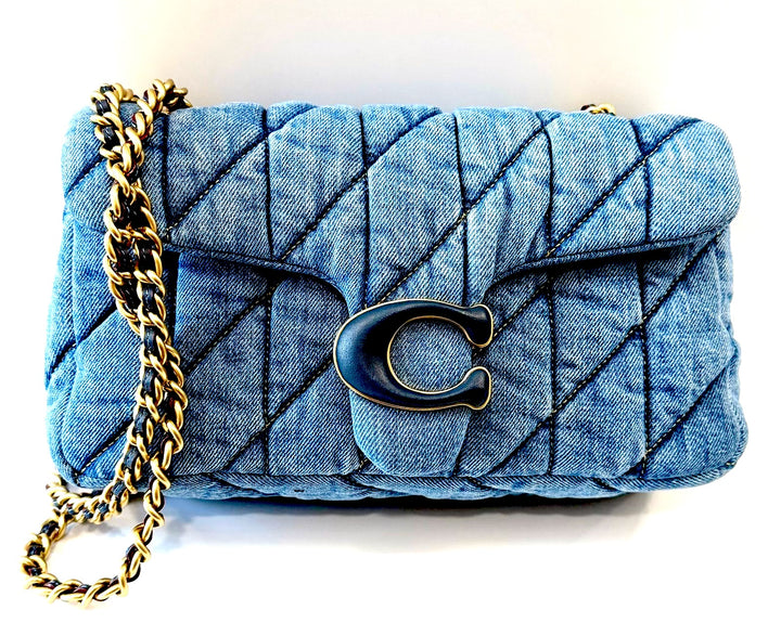 COACH QUILTED DENIM SMALL TABBY SHOULDER BAG