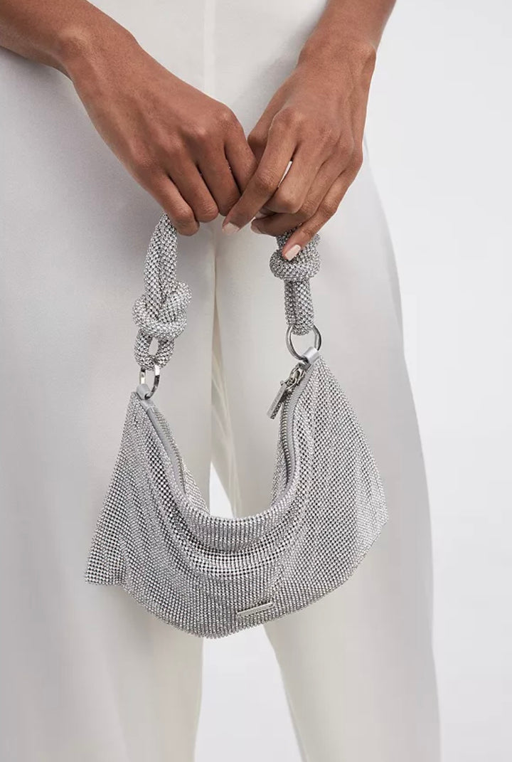 CULT GAIA HERA RHINESTONE KNOTTED EMBELLISHED HANDBAG