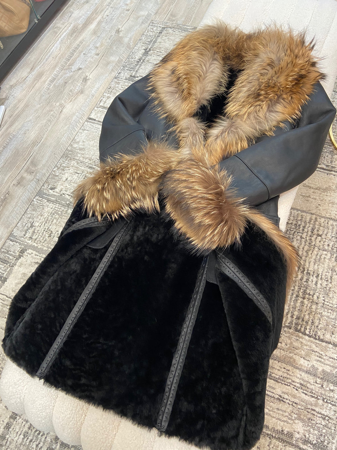 CUSTOM LEATHER &amp; SHEARLING DAKOTA WINTER COAT
